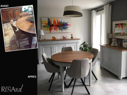 Peinture décorative et relooking de meubles, table et buffets