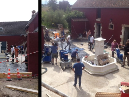Relooking de murs en béton ciré pour le tournage TV 'M6 Déco'