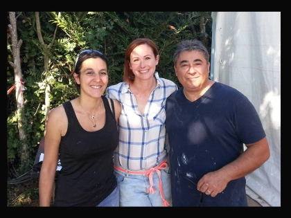 Tournage TV 'M6 Déco' avec Rocco , Sophie Ferjani et Stéphanie Renard