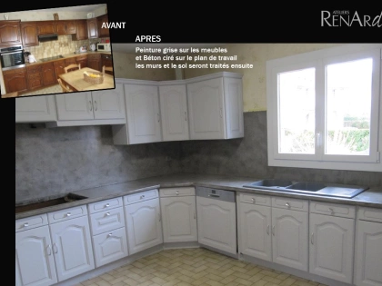 Peinture décorative et relooking de cuisine. Peinture et béton ciré