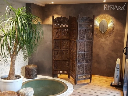 Béton ciré sur pièce de Spa et douche