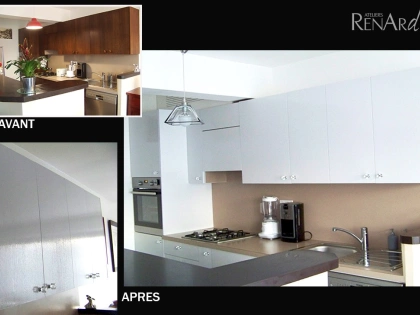 Relooking meubles de cuisine peints en blanc