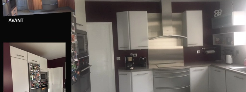 Peinture décorative et relooking de cuisine. Peinture grise